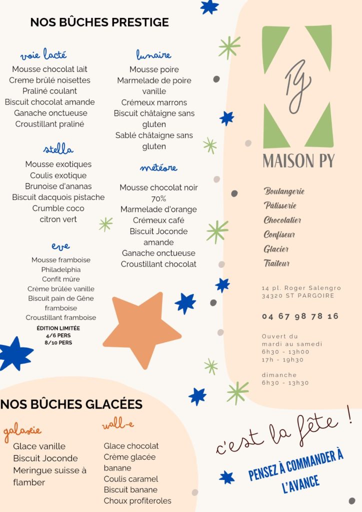 spécial noel patisserie PY